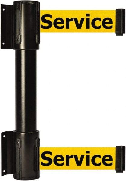 Tensator - 16.64" High x 156" Long x 3" Wide Barrier Dual Line Wall Mount - Steel, Black Powdercoat Finish, Black, Use with 898 Wall Receiver - Eagle Tool & Supply