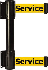 Tensator - 16.64" High x 89" Long x 3" Wide Barrier Dual Line Wall Mount - Steel, Black Powdercoat Finish, Black, Use with 898 Wall Receiver - Eagle Tool & Supply