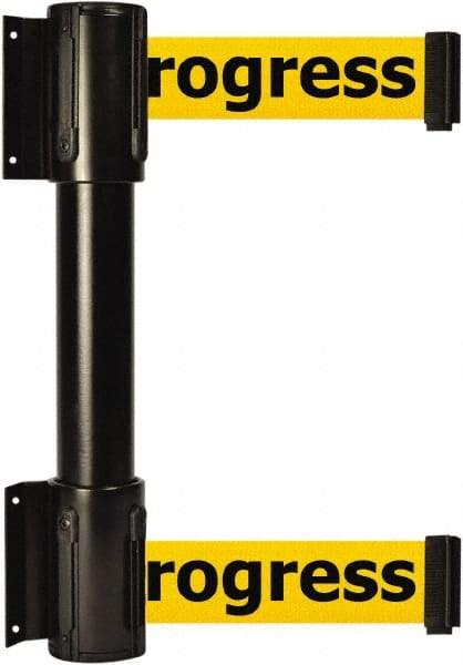 Tensator - 16.64" High x 156" Long x 3" Wide Barrier Dual Line Wall Mount - Steel, Black Powdercoat Finish, Black, Use with 898 Wall Receiver - Eagle Tool & Supply