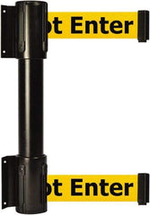 Tensator - 16.64" High x 89" Long x 3" Wide Barrier Dual Line Wall Mount - Steel, Black Powdercoat Finish, Black, Use with 898 Wall Receiver - Eagle Tool & Supply
