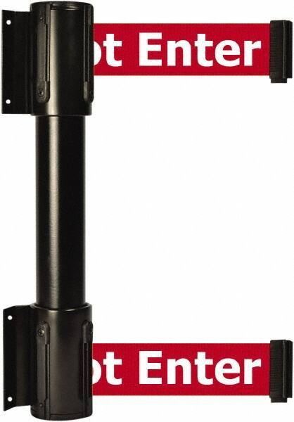 Tensator - 16.64" High x 89" Long x 3" Wide Barrier Dual Line Wall Mount - Steel, Black Powdercoat Finish, Black, Use with 898 Wall Receiver - Eagle Tool & Supply