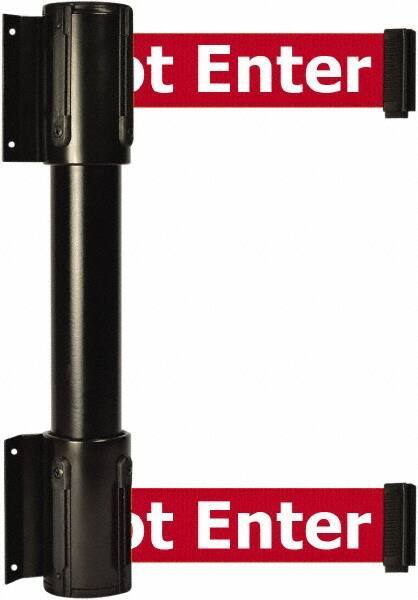 Tensator - 16.64" High x 156" Long x 3" Wide Barrier Dual Line Wall Mount - Steel, Black Powdercoat Finish, Black, Use with 898 Wall Receiver - Eagle Tool & Supply