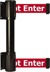Tensator - 16.64" High x 89" Long x 3" Wide Barrier Dual Line Wall Mount - Steel, Black Powdercoat Finish, Black, Use with 898 Wall Receiver - Eagle Tool & Supply