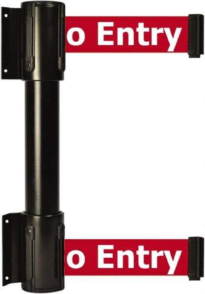 Tensator - 16.64" High x 156" Long x 3" Wide Barrier Dual Line Wall Mount - Steel, Black Powdercoat Finish, Black, Use with 898 Wall Receiver - Eagle Tool & Supply