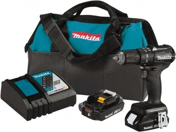 Makita - 18 Volt 1/2" Keyless Chuck Cordless Hammer Drill - 0 to 25,500 BPM, 0 to 1,700 RPM, Reversible - Eagle Tool & Supply