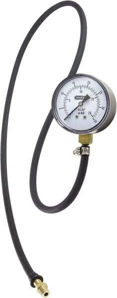 General - 2-1/2" Dial, 3/8 Thread, 0-35 Scale Range, Pressure Gauge - Thread Connection Mount, Accurate to ±1.5% of Full-Scale Range of Scale - Eagle Tool & Supply