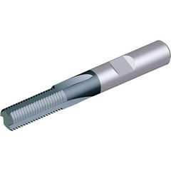 Vargus - 1/4-19 Thread, 0.315" Shank Diam, TiAlN Coating, Solid Carbide Straight Flute Thread Mill - 3 Flutes, 2.4803" OAL, 1/4" Min Noml Diameter - Eagle Tool & Supply