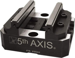 5th Axis - 125mm Jaw Width, 74mm High x 125mm Long x 125mm Wide Vise - For Use with 5 Axis Workholding Systems - Eagle Tool & Supply