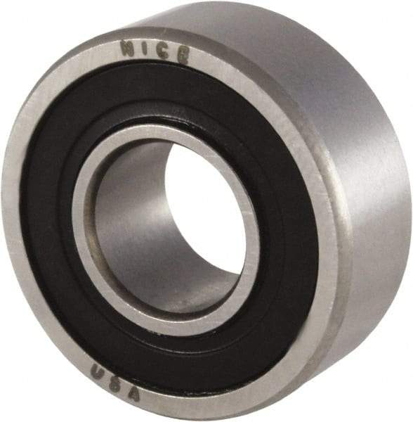 Nice - 5/16" Bore Diam, 7/8" OD, Double Seal Precision Ground Radial Ball Bearing - 11/32" Wide, 1 Row, Round Bore, 255 Lb Static Capacity, 644 Lb Dynamic Capacity - Eagle Tool & Supply