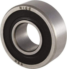 Nice - 3/8" Bore Diam, 29/32" OD, Double Seal Precision Ground Radial Ball Bearing - 5/16" Wide, 1 Row, Round Bore, 300 Lb Static Capacity, 698 Lb Dynamic Capacity - Eagle Tool & Supply