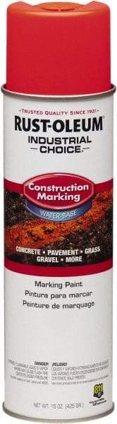 Rust-Oleum - 15 fl oz Orange Marking Paint - Water-Based Formula - Eagle Tool & Supply