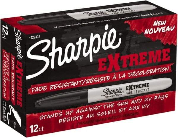 Sharpie - Black Permanent Marker - Fine Felt Tip, AP Nontoxic Ink - Eagle Tool & Supply