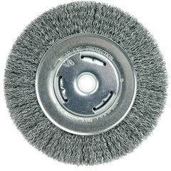 Vortec Pro 6″ Crimped Wire Wheel, .014″ Steel Fill, Wide Face, 5/8″-1/2″ Arbor Hole - Eagle Tool & Supply