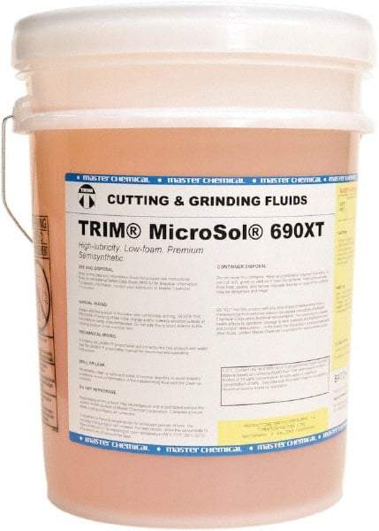 Master Fluid Solutions - Trim MicroSol 690XT, 5 Gal Pail Cutting & Grinding Fluid - Semisynthetic, For Machining - Eagle Tool & Supply