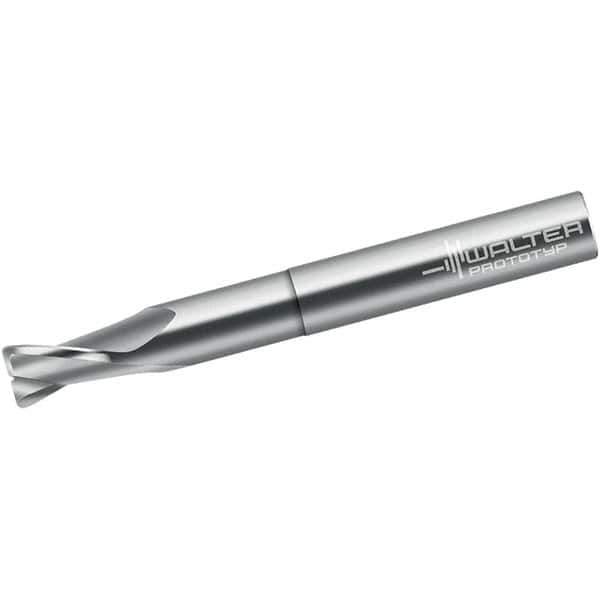 Walter-Prototyp - 12mm, 2 Flute, Single End, Solid Carbide, 1.5mm Corner Radius End Mill - 100mm OAL, 25° Helix, Right Hand Flute, 16mm LOC, Right Hand Cut, 50mm Extended Reach - Eagle Tool & Supply