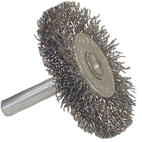 Vortec Pro 3″ Crimped Wire Wheel, Coarse Wire, 1/4″ Stem, Steel Wire - Eagle Tool & Supply