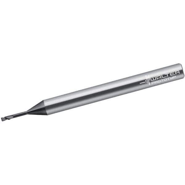 Walter-Prototyp - 2.5mm, 2 Flute, Single End, Solid Carbide, 0.25mm Corner Radius End Mill - 60mm OAL, 30° Helix, Right Hand Flute, 2.5mm LOC, Right Hand Cut, 25mm Extended Reach - Eagle Tool & Supply