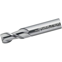 Walter-Prototyp - 5mm, 10mm LOC, 6mm Shank Diam, 57mm OAL, 2 Flute, Solid Carbide Square End Mill - Single End, Uncoated, Spiral Flute, 45° Helix, Centercutting, Right Hand Cut, Right Hand Flute - Eagle Tool & Supply