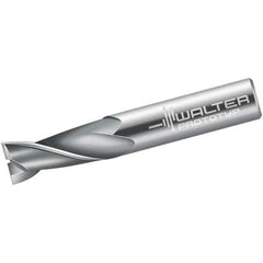 Walter-Prototyp - 7mm, 13mm LOC, 8mm Shank Diam, 63mm OAL, 2 Flute, Solid Carbide Square End Mill - Single End, Uncoated, Spiral Flute, 30° Helix, Centercutting, Right Hand Cut, Right Hand Flute - Eagle Tool & Supply