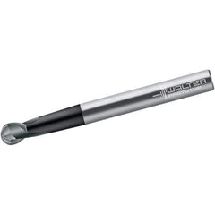 Walter-Prototyp - 2mm Diam, 3mm LOC, 2 Flute Solid Carbide Ball End Mill - Diamond Finish, Single End, 75mm OAL, 6mm Shank Diam, Spiral Flute - Eagle Tool & Supply