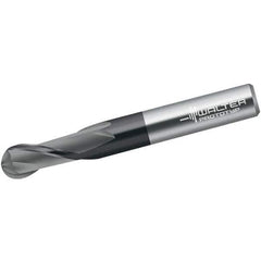 Walter-Prototyp - 2mm Diam, 6mm LOC, 2 Flute Solid Carbide Ball End Mill - Diamond Finish, Single End, 38mm OAL, 3mm Shank Diam, Spiral Flute - Eagle Tool & Supply