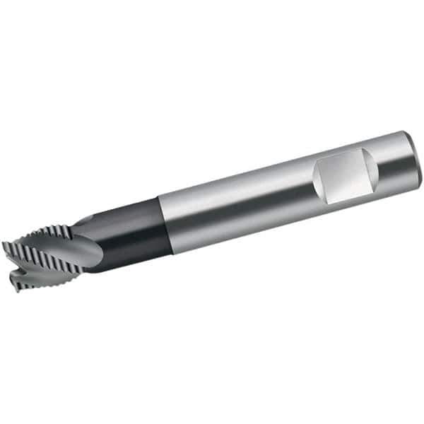 Walter-Prototyp - 8mm Diam, 9mm LOC, 4 Flute Solid Carbide 0.4mm Corner Radius Roughing End Mill - TiAlN Finish, 58mm OAL, 8mm Shank Diam, Single End, Extended Reach, 40° Helix - Eagle Tool & Supply