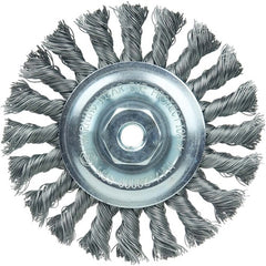 Vortec Pro 4″ Knot Wire Wheel, Standard Twist, .014″ Steel Fill, M14 × 2.0 Nut - Eagle Tool & Supply
