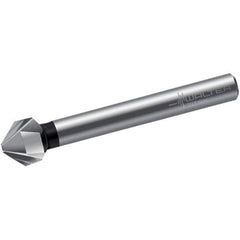 Walter-Titex - 7mm Head Diam, 6mm Shank Diam, 3 Flute 90° High Speed Steel Countersink - Bright Finish, 50mm OAL, Single End, Straight Shank, Right Hand Cut - Eagle Tool & Supply