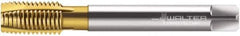 Walter-Prototyp - M8x0.75 Metric Fine, 3 Flute, TiN Finish, Cobalt Spiral Point Tap - Plug Chamfer, Right Hand Thread, 80mm OAL, 15mm Thread Length, 6mm Shank Diam, 6H Class of Fit, Series P2136005 - Exact Industrial Supply