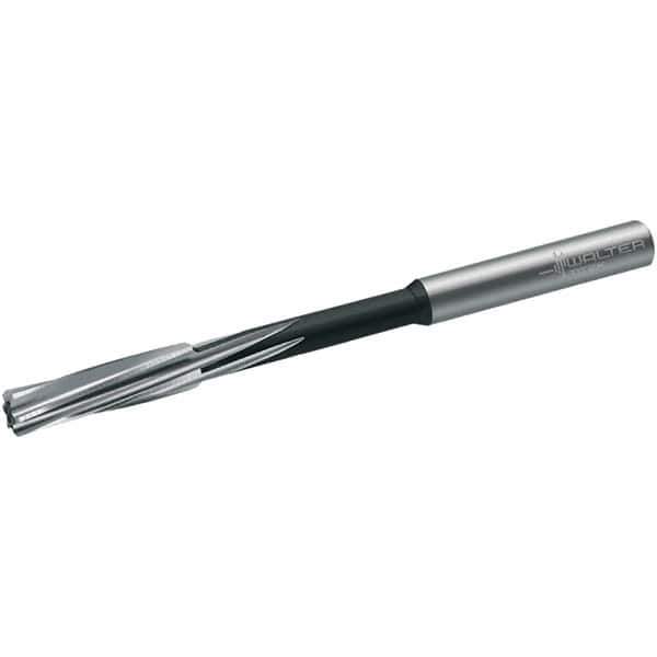 Walter-Titex - 9.67mm Cobalt 6 Flute Chucking Reamer - Spiral Flute, 10mm Straight Shank, 38mm Flute Length, 133mm OAL - Eagle Tool & Supply