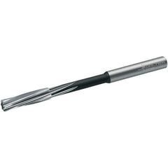 Walter-Titex - 7.68mm Cobalt 6 Flute Chucking Reamer - Spiral Flute, 8mm Straight Shank, 33mm Flute Length, 117mm OAL - Eagle Tool & Supply