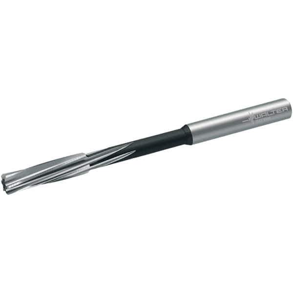 Walter-Titex - 9.9mm Cobalt 6 Flute Chucking Reamer - Spiral Flute, 10mm Straight Shank, 38mm Flute Length, 133mm OAL - Eagle Tool & Supply