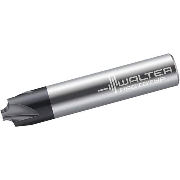 Walter-Prototyp - 1/32" Radius, 1/4" Mill Diam, 3 Flute Solid Carbide Corner Rounding End Mill - Single End, TiAlN Finish, 2-1/2" OAL, 1/4" Shank Diam - Eagle Tool & Supply
