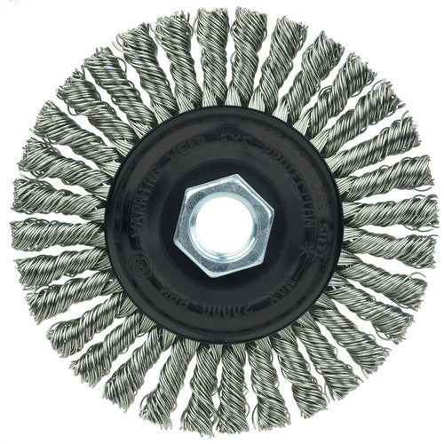 ‎Vortec Pro 4″ Knot Wire Wheel, Stringer Bead Twist, .020″ Stainless Steel Wire, 5/8″-11 UNC Nut - Eagle Tool & Supply