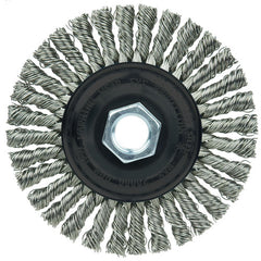 ‎Vortec Pro 4″ Knot Wire Wheel, Stringer Bead Twist, .020″ Stainless Steel Wire, 5/8″-11 UNC Nut - Eagle Tool & Supply