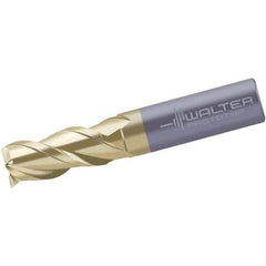 Walter-Prototyp - 5/8", 33.76mm LOC, 5/8" Shank Diam, 3-1/2" OAL, 3 Flute, Solid Carbide Square End Mill - Single End, TiAlN/ZrN Finish, Spiral Flute, 45° Helix, Centercutting, Right Hand Cut, Right Hand Flute - Eagle Tool & Supply