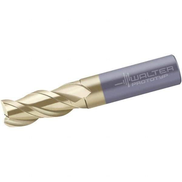 Walter-Prototyp - 10mm, 3 Flute, Single End, Solid Carbide, 0.25mm Corner Radius End Mill - 72mm OAL, 45° Helix, Right Hand Flute, 22mm LOC, Right Hand Cut, 30mm Extended Reach - Eagle Tool & Supply