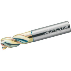Walter-Prototyp - 4mm, 3 Flute, Single End, Solid Carbide, 0.5mm Corner Radius End Mill - 57mm OAL, 45° Helix, Right Hand Flute, 8mm LOC, Right Hand Cut, 15mm Extended Reach - Eagle Tool & Supply