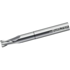 Walter-Prototyp - 4mm, 6mm LOC, 4mm Shank Diam, 50mm OAL, 2 Flute, Solid Carbide Square End Mill - Single End, Uncoated, Spiral Flute, 25° Helix, Centercutting, Right Hand Cut, Right Hand Flute - Eagle Tool & Supply
