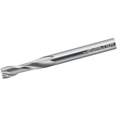Walter-Prototyp - 5mm, 16mm LOC, 6mm Shank Diam, 57mm OAL, 2 Flute, Solid Carbide Square End Mill - Single End, Uncoated, Spiral Flute, 25° Helix, Centercutting, Right Hand Cut, Right Hand Flute - Eagle Tool & Supply