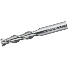 Walter-Prototyp - 6mm, 35mm LOC, 6mm Shank Diam, 80mm OAL, 2 Flute, Solid Carbide Square End Mill - Single End, Uncoated, Spiral Flute, 45° Helix, Centercutting, Right Hand Cut, Right Hand Flute - Eagle Tool & Supply