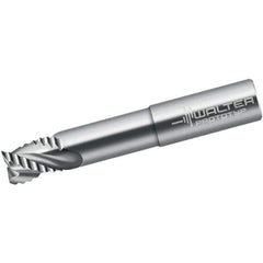 Walter-Prototyp - 16mm Diam, 20mm LOC, 3 Flute Solid Carbide Roughing Square End Mill - Uncoated, 115mm OAL, 16mm Shank Diam, Single End, Extended Reach, Centercutting, 40° Helix - Eagle Tool & Supply