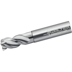 Walter-Prototyp - 4mm, 3 Flute, Single End, Solid Carbide, 0.5mm Corner Radius End Mill - 57mm OAL, 45° Helix, Right Hand Flute, 8mm LOC, Right Hand Cut, 15mm Extended Reach - Eagle Tool & Supply
