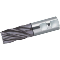 Walter-Prototyp - 12mm Diam, 26mm LOC, 3 Flute Powdered Metal Roughing Square End Mill - AlCrN Finish, 83mm OAL, 12mm Shank Diam, Single End, Extended Reach, Centercutting, 35° Helix - Eagle Tool & Supply