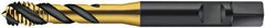 Walter-Prototyp - M10x1.25 Metric Fine 3 Flute 6HX Modified Bottoming Spiral Flute Tap - Cobalt, TiN Finish, 100mm OAL, Right Hand Flute, Right Hand Thread, Series S2156305 - Eagle Tool & Supply