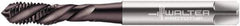 Walter-Prototyp - M3x0.50 Metric 3 Flute 6HX Modified Bottoming Spiral Flute Tap - Powdered Metal, Hardlube Finish, 56mm OAL, Left Hand Flute, Left Hand Thread, Series EP2051382 - Eagle Tool & Supply
