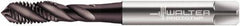 Walter-Prototyp - M2.5x0.45 Metric 3 Flute 6GX Modified Bottoming Spiral Flute Tap - Powdered Metal, Hardlube Finish, 50mm OAL, Right Hand Flute, Right Hand Thread, Series EP2053302 - Eagle Tool & Supply
