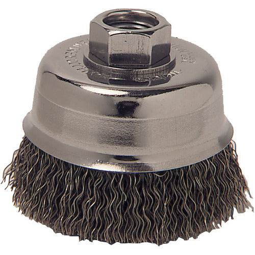 Vortec Pro 3″ Crimped Wire Cup Brush, .014″ Steel Fill, 5/8″-11 UNC Nut - Eagle Tool & Supply