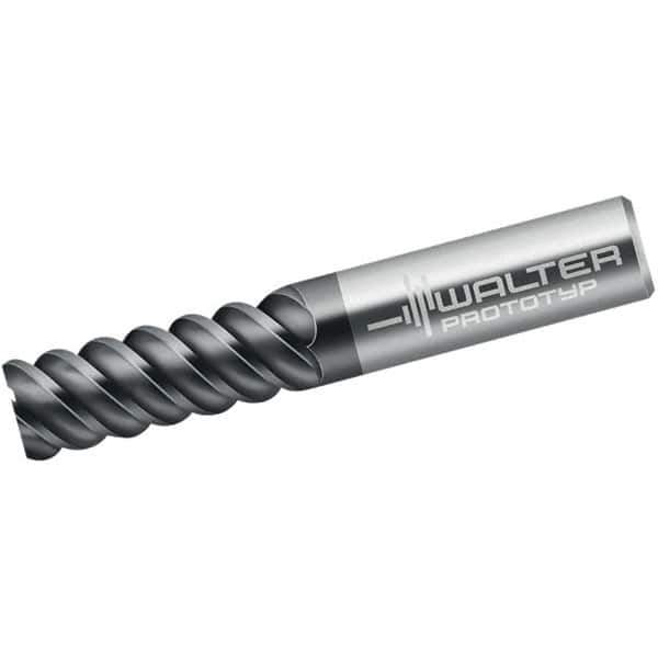 Walter-Prototyp - 18mm, 32mm LOC, 18mm Shank Diam, 92mm OAL, 6 Flute, Solid Carbide Square End Mill - Single End, TiAlN Finish, Spiral Flute, 60° Helix, Right Hand Cut, Right Hand Flute - Eagle Tool & Supply