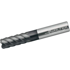Walter-Prototyp - 1/2", 6 Flute, Single End, Solid Carbide, 0.06" Corner Radius End Mill - 4-1/2" OAL, 50° Helix, Right Hand Flute, 1" LOC, Right Hand Cut - Eagle Tool & Supply